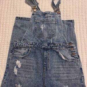 Forever 21 Blue Denim Overalls (skinny)
